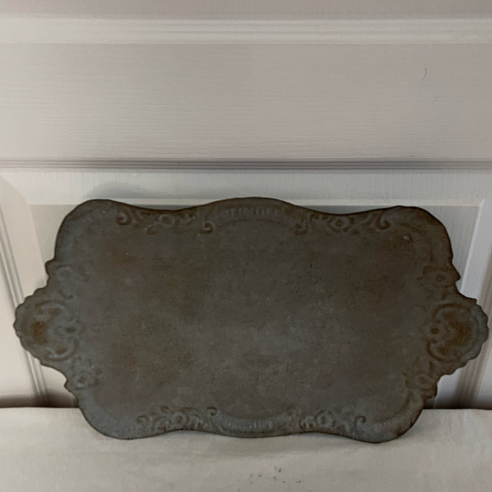Vintage Ornate Metal Tin Tray